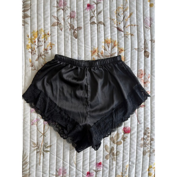 Unbranded Other - Silky Satin Lace Trim Tap Shorts Coquette Dollette Sleep Womens Black XS